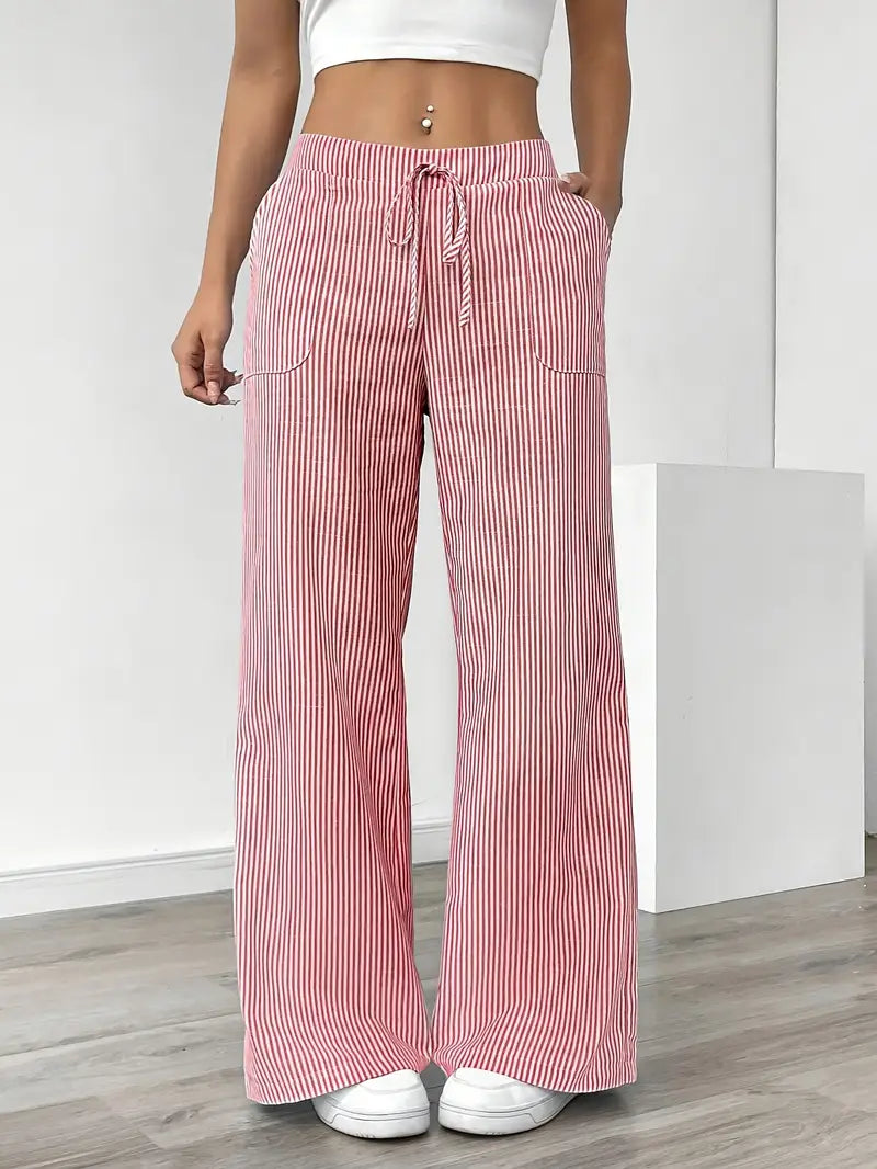 Comfortable Loose Fit Striped Pants