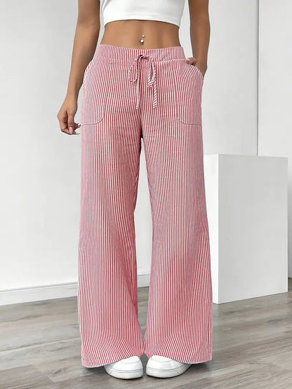 Comfortable Loose Fit Striped Pants