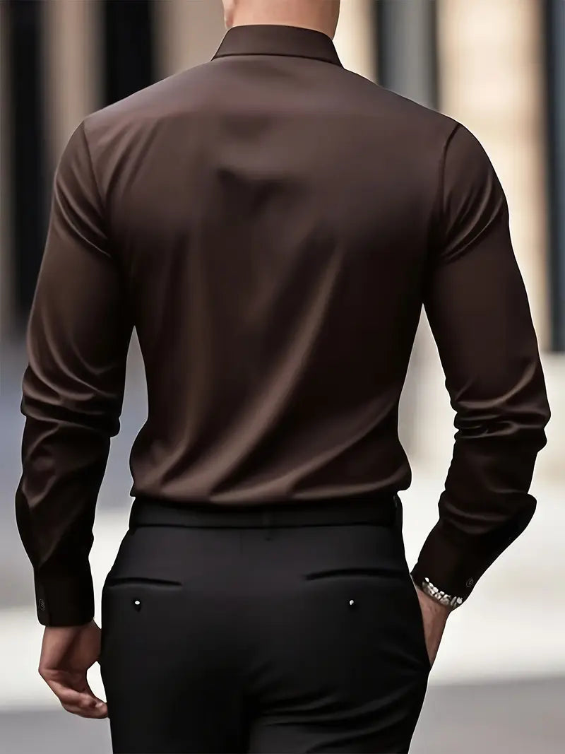 Men's Long Sleeve Button Down Dress Shirt