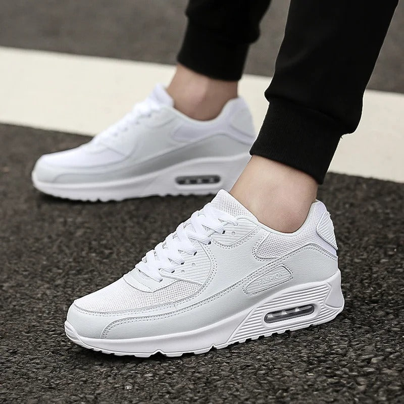 Men's Leather High Sneakers White