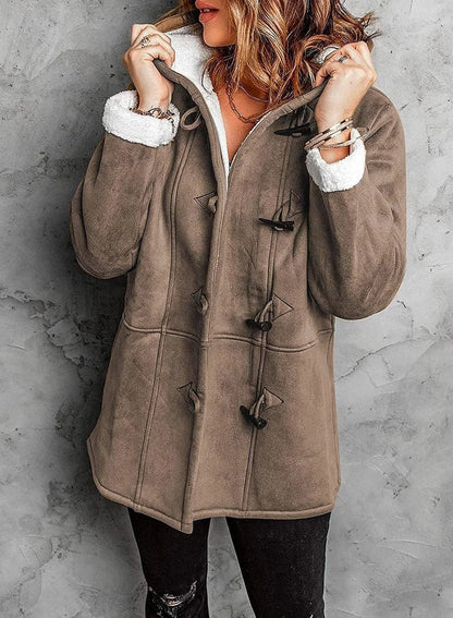 Soft Premium Hooded Coat in Faux Cashmere