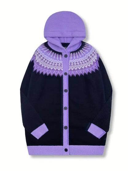 Relaxed Fit Hoodie Sweater Cardigan