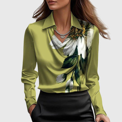 Floral Women's Crew Neck Long Sleeve Blouse