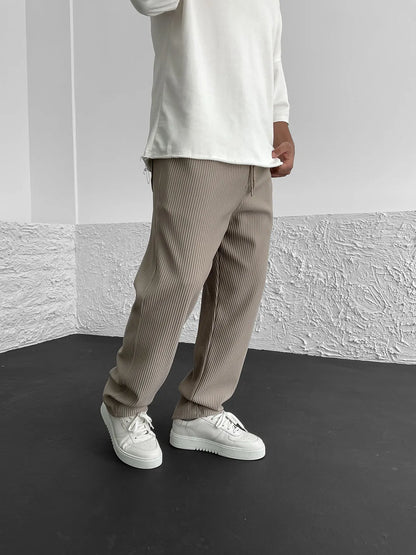 Men's Wide Leg Lounge Pants Vertical Stripe