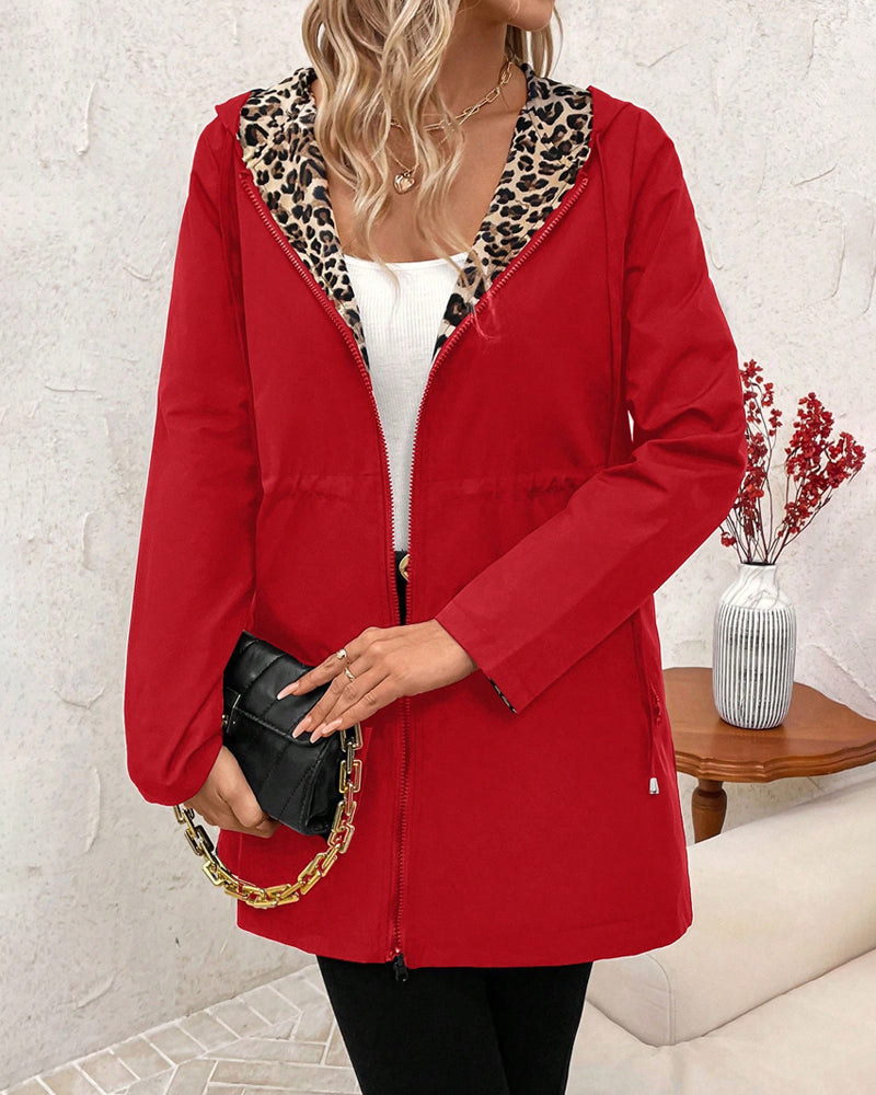 Fashionable Leopard Hoodie Jacket for Women