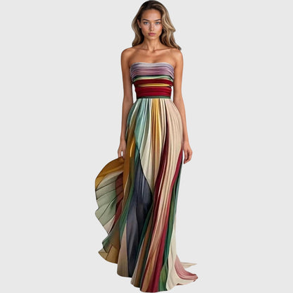 Colorful Strapless Women's Maxi Dress Shorts - VibreMode