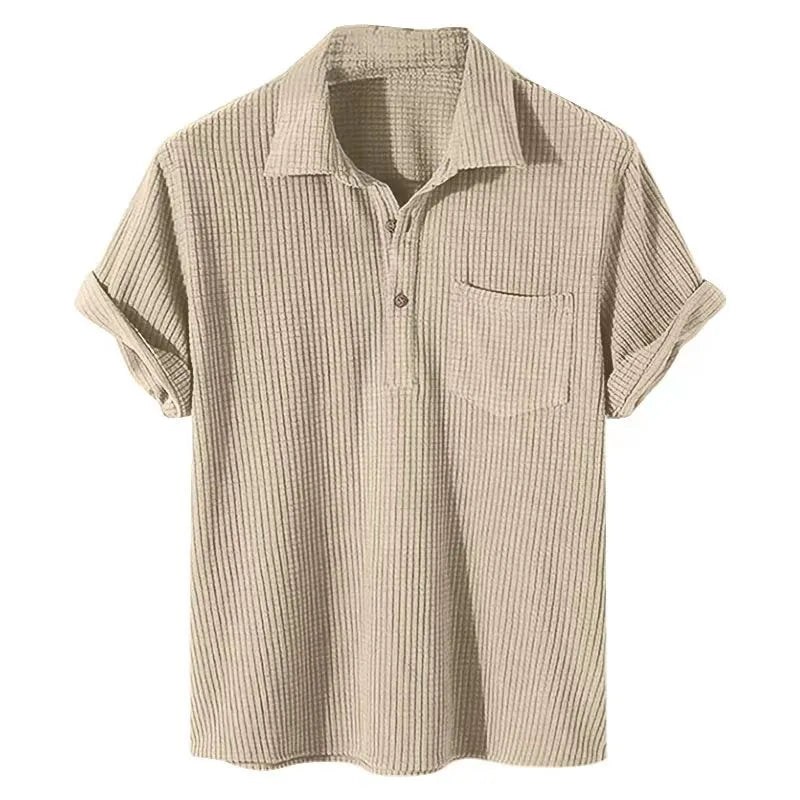 Men's Short Sleeve Camp Collar Shirt - VibreMode