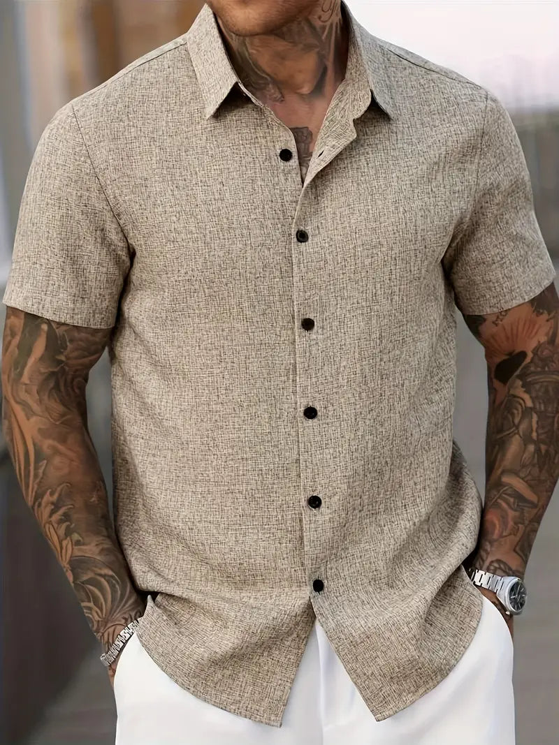 Men's Classic Short Sleeve Cotton Shirt