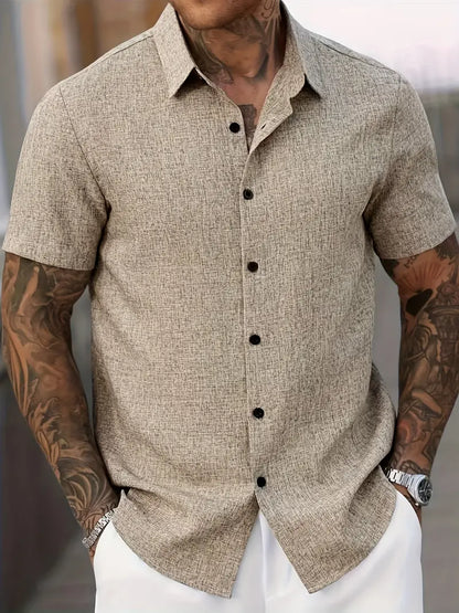 Men's Classic Short Sleeve Cotton Shirt