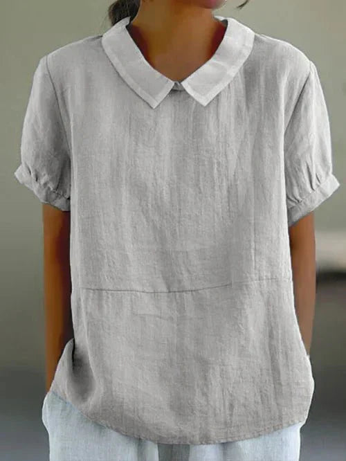 Classic Women's Short Sleeve Relaxed Fit Blouse