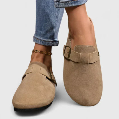 Women's Low Cut Loafers Buckle Strap