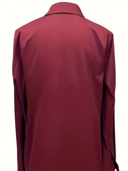 Women's Long Sleeve Blouse Draped Neck