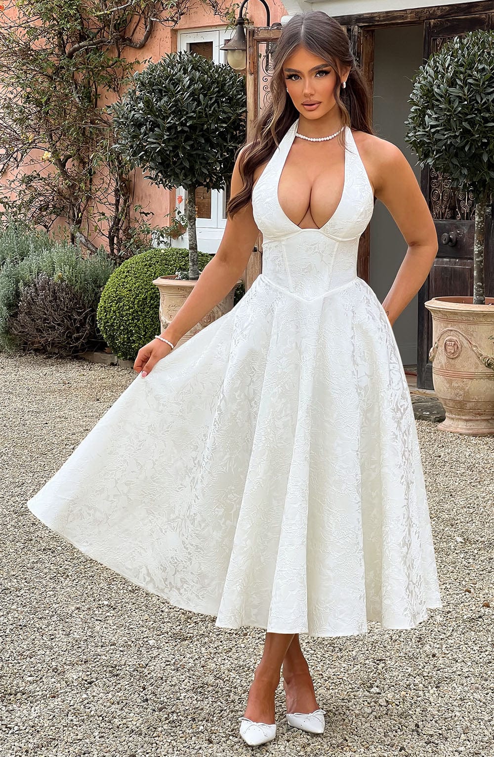 Elegant Ladies Formal Halter Dress