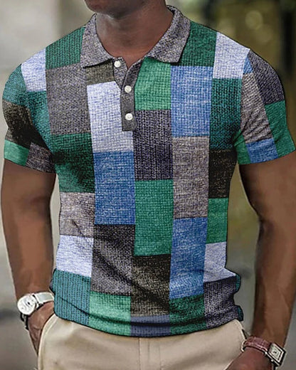Men's Checkered Polo Shirt Modern Comfortable - VibreMode