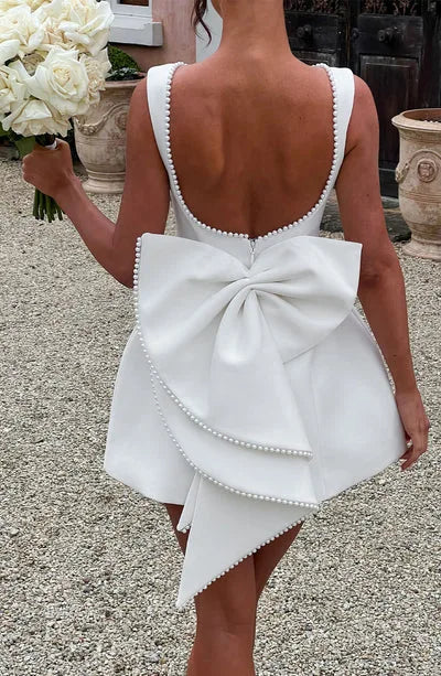 Image of Elaine | Women's Bow Back Mini Dress