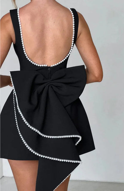 Image of Elaine | Women's Bow Back Mini Dress