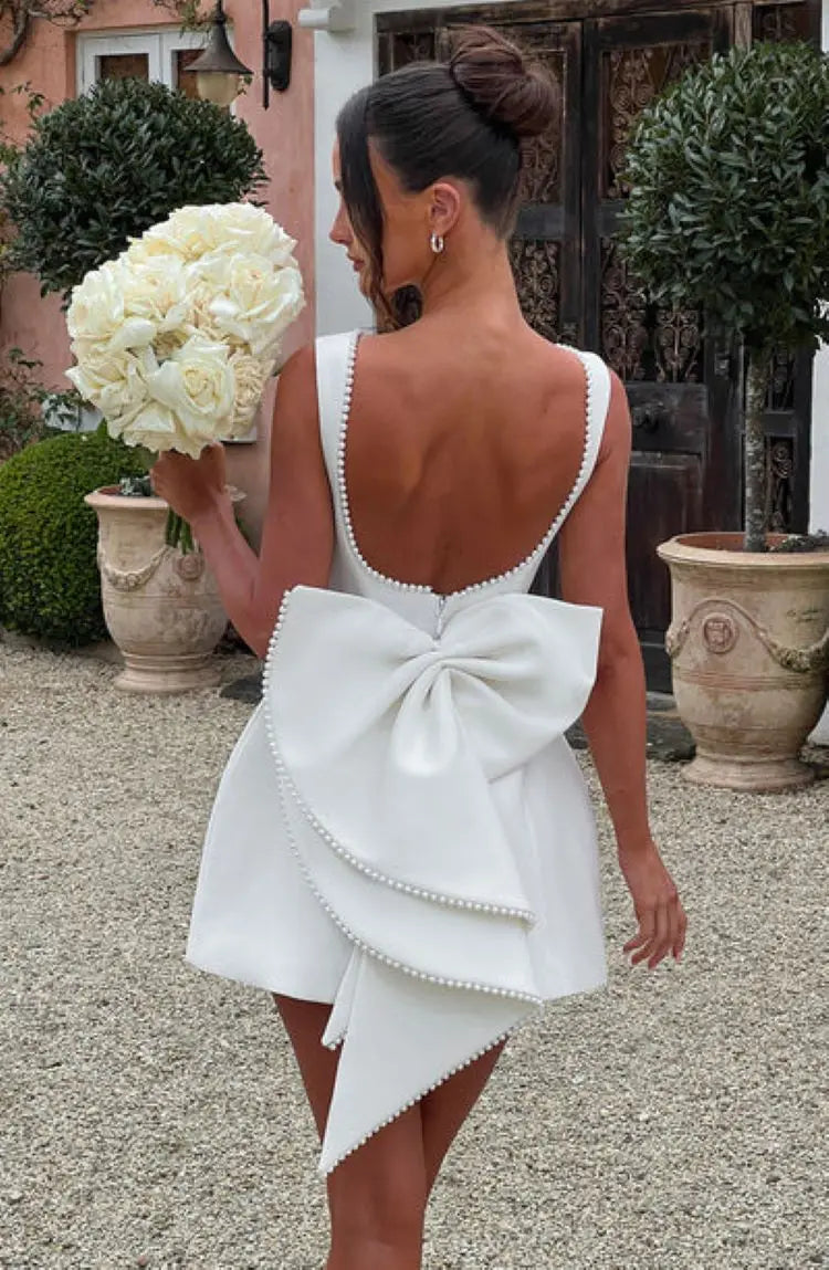 Image of Elaine | Women's Bow Back Mini Dress