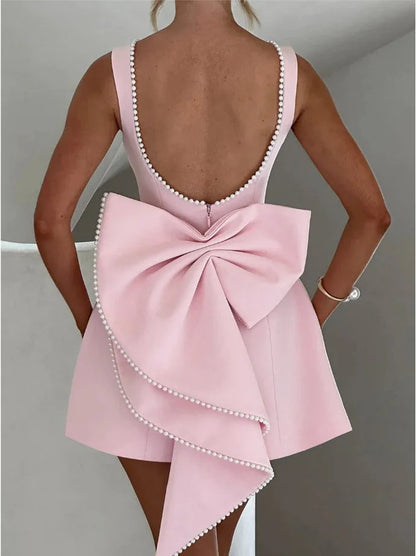 Image of Elaine | Women's Bow Back Mini Dress