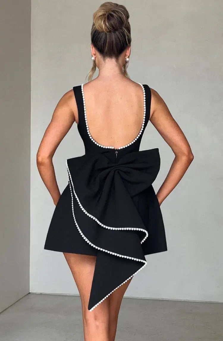 Image of Elaine | Women's Bow Back Mini Dress