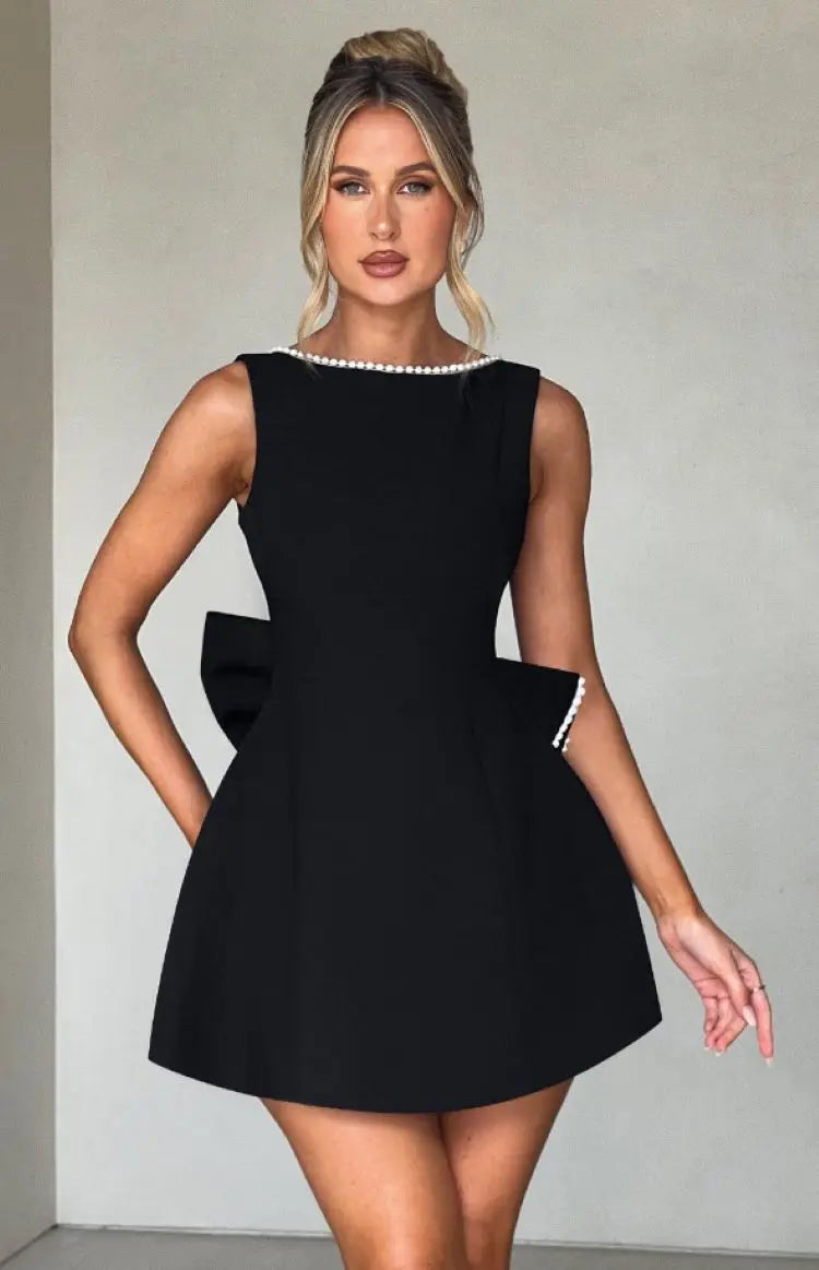 Women's Bow Back Mini Dress - VibreMode