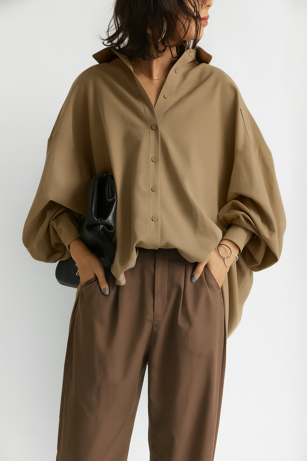 Image of Elaine | Women's Oversized Button-Up Blouse