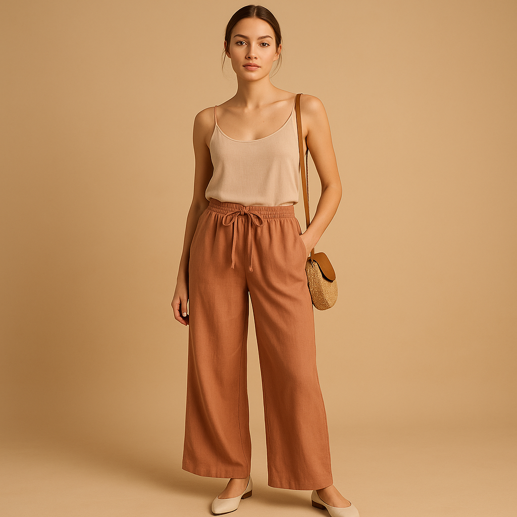 Comfortable Wide Leg Women's Summer Pants - VibreMode
