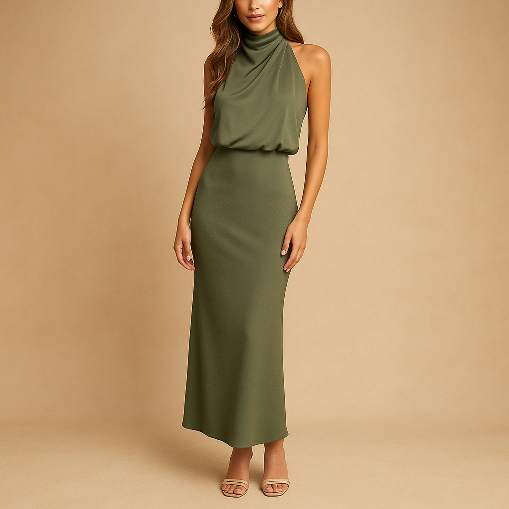 Elegant breathable midi dress for women with flattering silhouette and soft stretch fabric, perfect for spring and summer occasions.