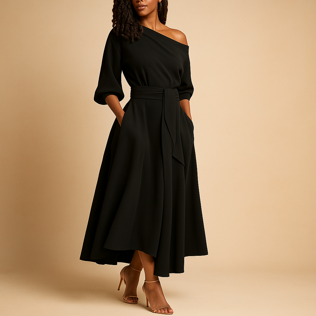 Women’s elegant dress with a flattering waist fit, perfect for parties, weddings, and stylish everyday occasions.