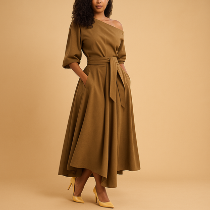 Women’s elegant dress with a flattering waist fit, perfect for parties, weddings, and stylish everyday occasions.