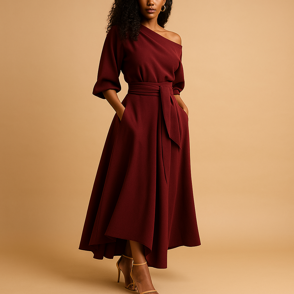 Women's Elegant Waist Fit Dress - VibreMode