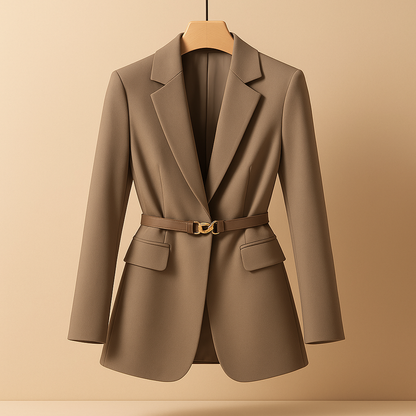 Elegant fitted women’s blazer with a refined silhouette in classic colors, perfect for work, business meetings, and evening occasions.