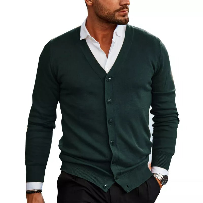 Men's Slim Fit V-Neck Cardigan Sweater