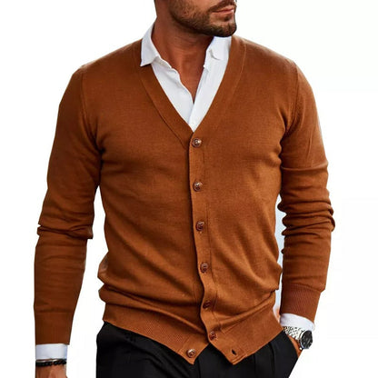 Men's Slim Fit V-Neck Cardigan Sweater