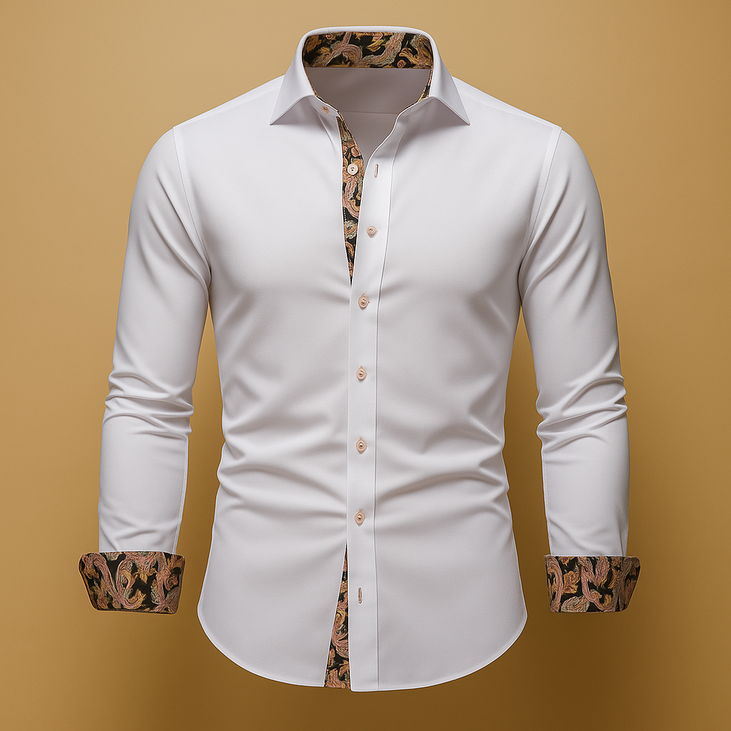 Classic Fit Mens Long Sleeve Dress Shirt - VibreMode