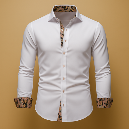 Classic Fit Mens Long Sleeve Dress Shirt - VibreMode