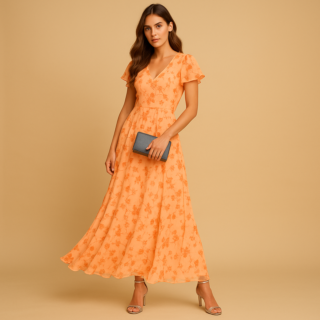 Elegant midi dress for women with a flattering fit and classic cut, suitable for work, evening outings, and special occasions.