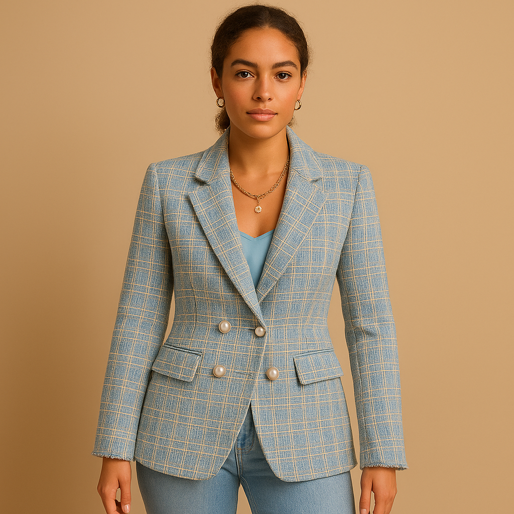Women’s elegant professional blazer with a flattering fit and classic modern design, ideal for office days, business meetings, or formal events.