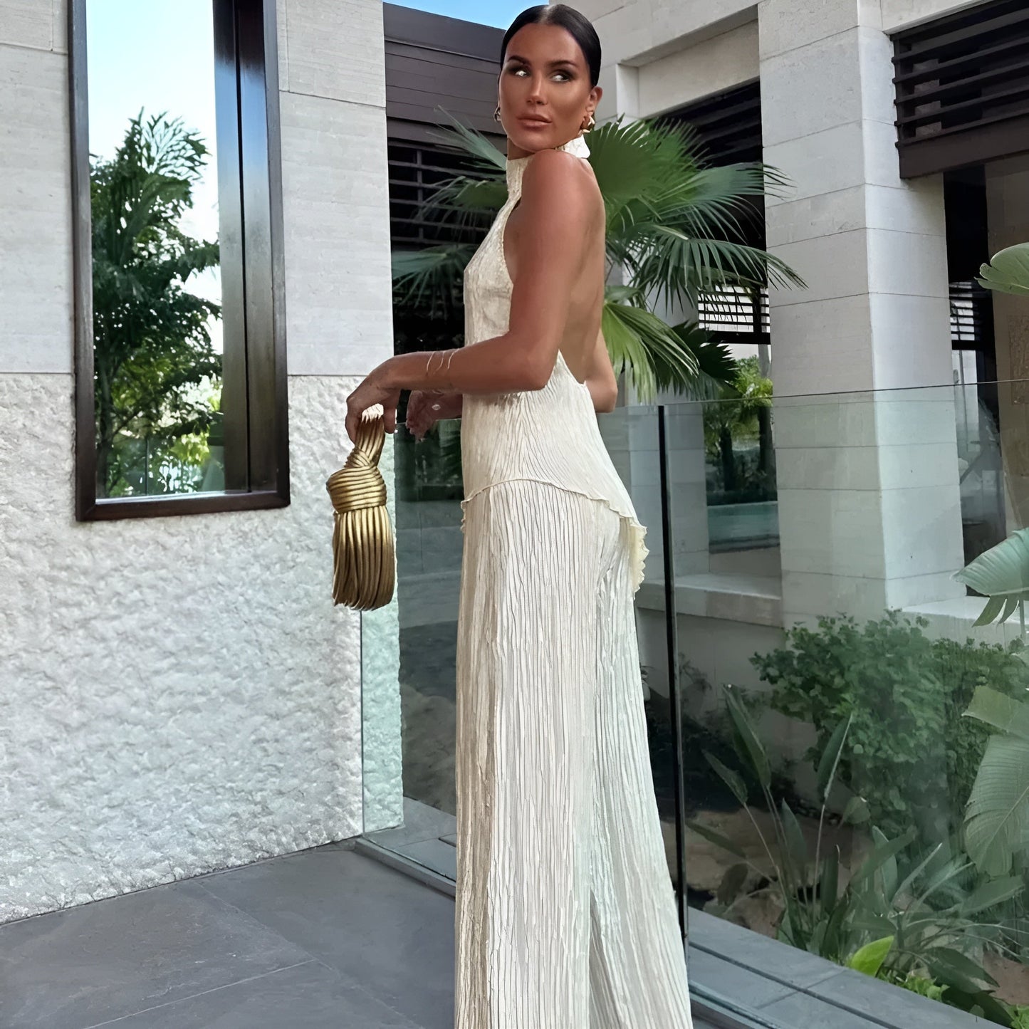 Women's Asymmetrical Backless Jumpsuit Elegant