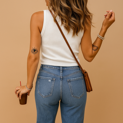 Women’s elegant summer tank top with a u-neck and slim fit, ideal for warm days, casual outfits, beach trips, and city wear.