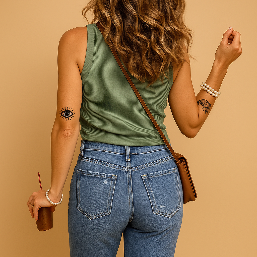 Women’s elegant summer tank top with a u-neck and slim fit, ideal for warm days, casual outfits, beach trips, and city wear.