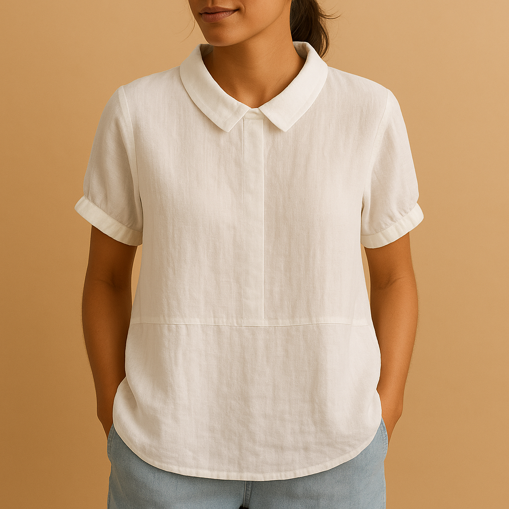 Elegant tailored blouse for women with a classic design, suitable for office outfits, formal occasions, and smart casual wear.