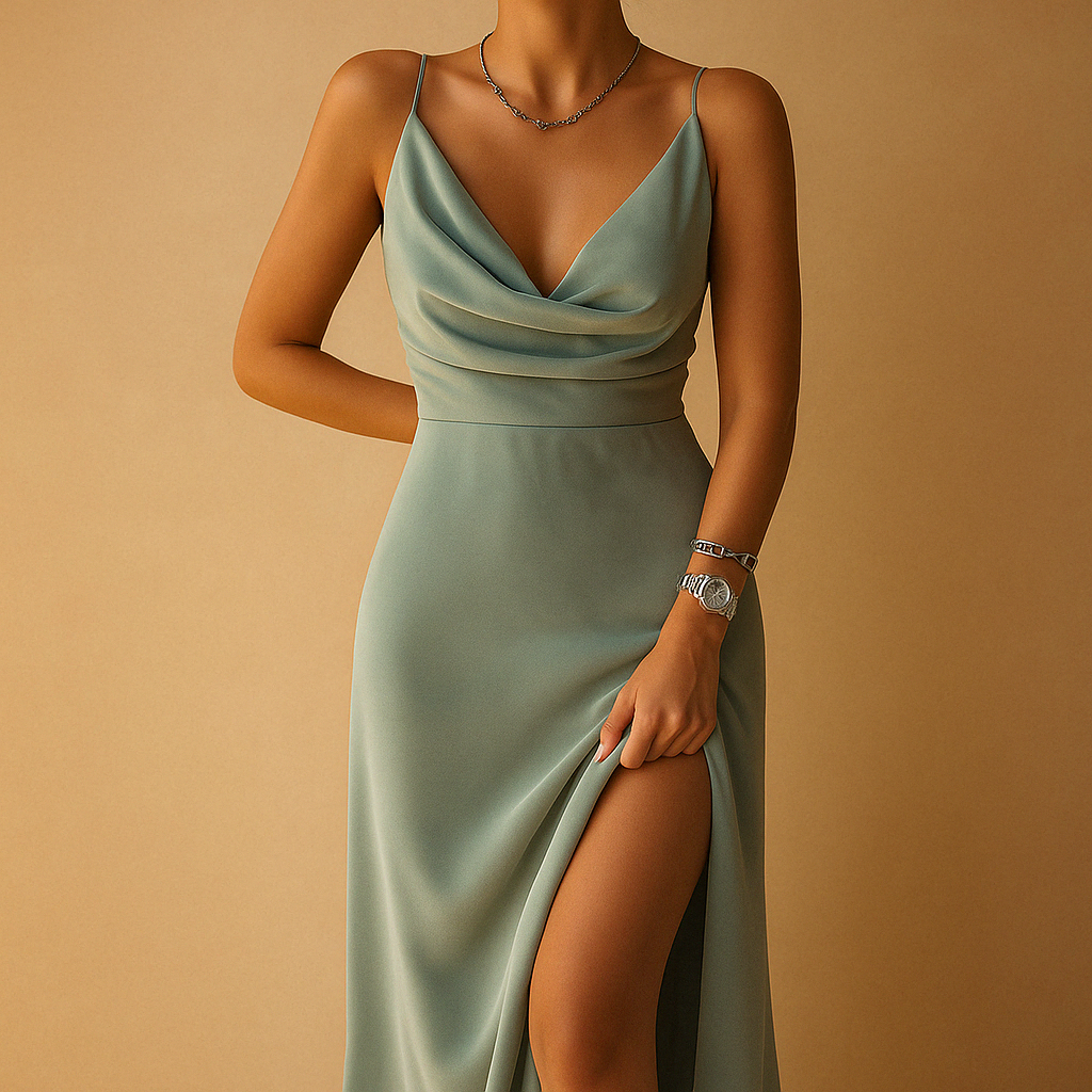 Women's V-Neck Maxi Dress - VibreMode