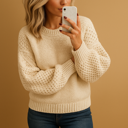 Women's Relaxed Fit Knit Sweater Casual Comfort - VibreMode