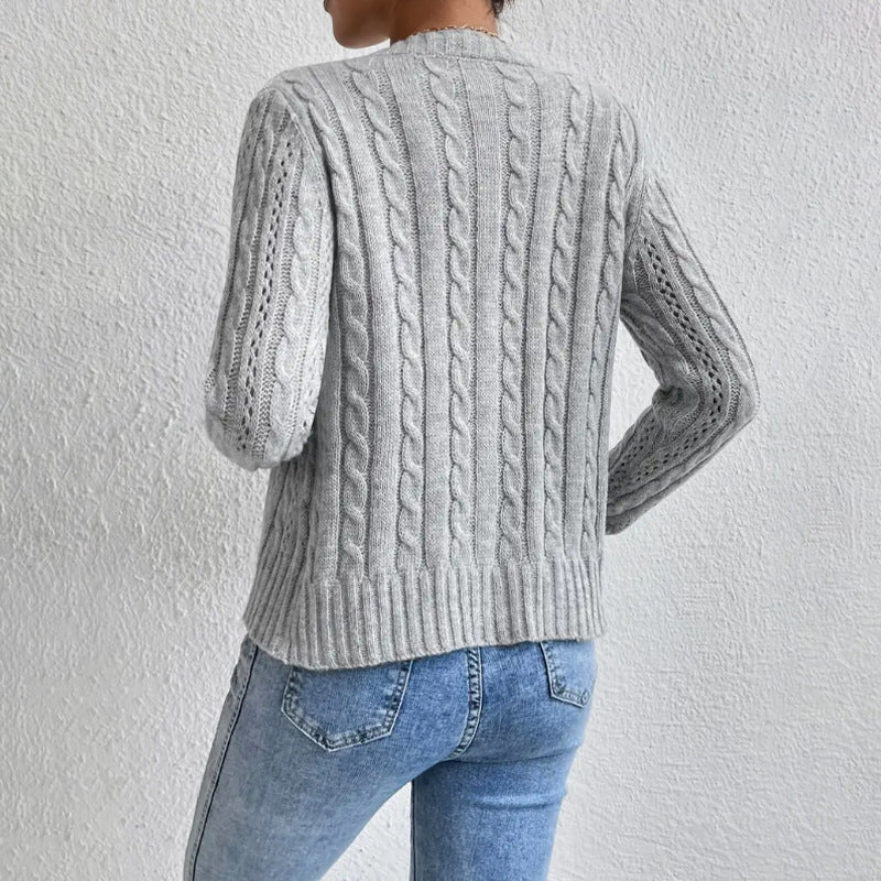 Image of Eliza | Women's Button-Front Cable Knit Cardigan