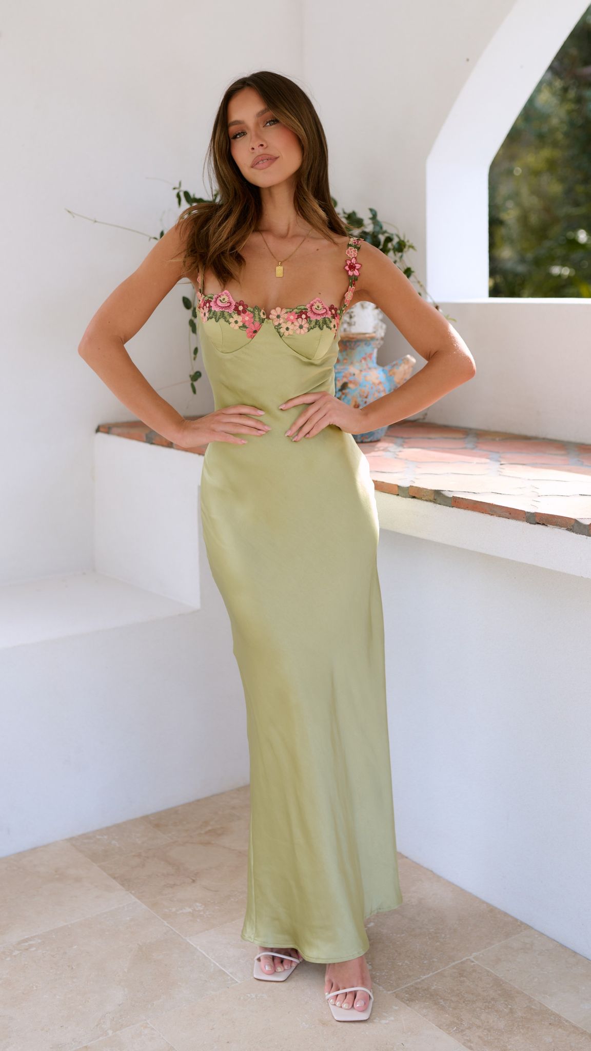 Image of Eliza | Women's Floral Slip Maxi Dress