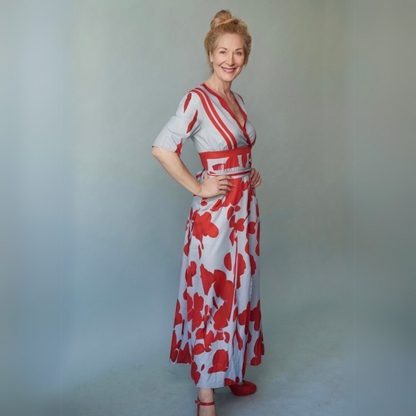 Women's Floral Maxi Dress V-Neck Wrap Style