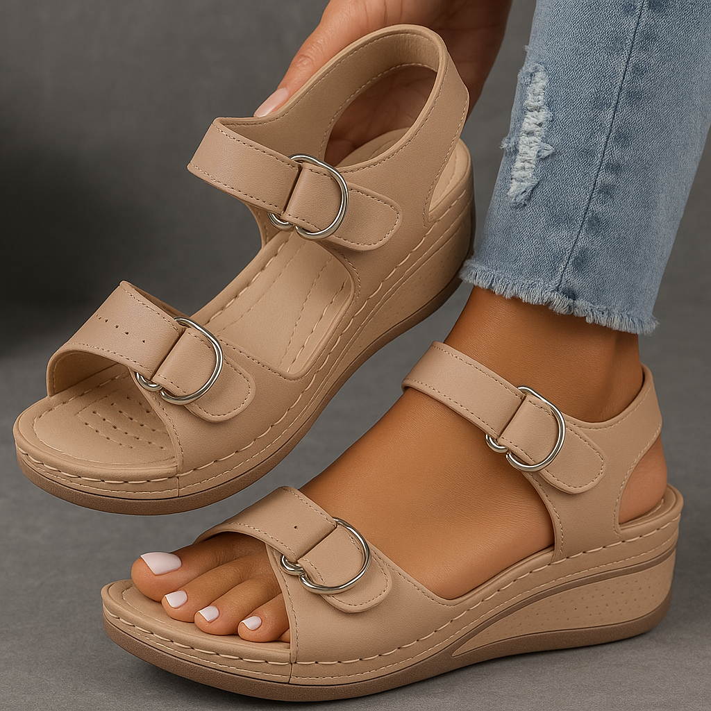 Women's Platform Sandals Hook And Loop Strap