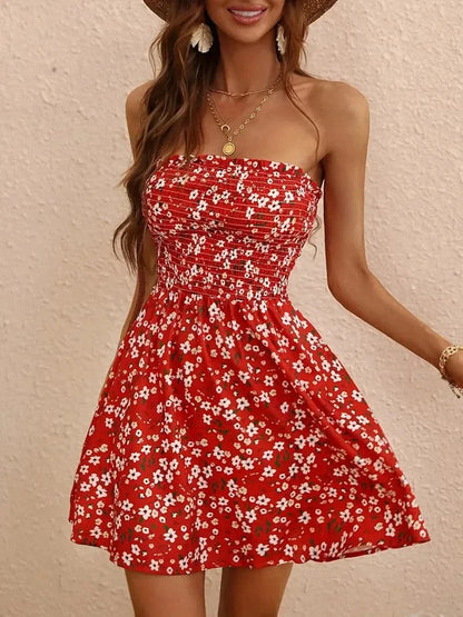 Women's Strapless A-Line Mini Dress - VibreMode