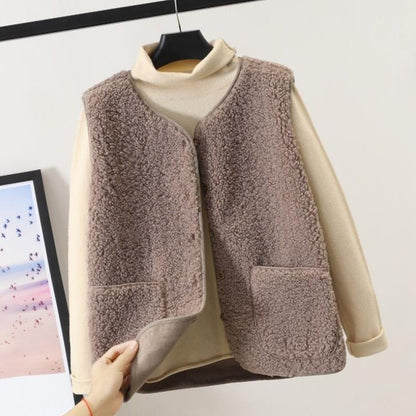 Image of Elsie | Women's Button Front Fleece Vest