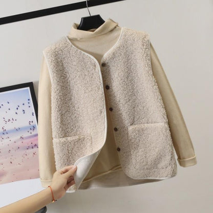 Image of Elsie | Women's Button Front Fleece Vest